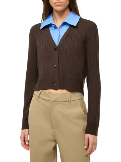 Staud Women's Wallis Collared Sweater In Brown