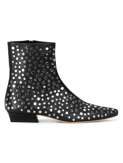 STAUD WOMEN'S WALLY 25MM RIVETS LEATHER ANKLE BOOTS