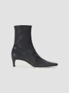 Staud Wally Leather Ankle Boots In White