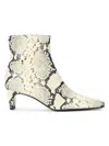 Staud Wally Snake-effect Leather Ankle Boots In Animal Print