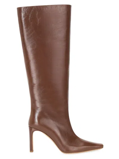 Staud Women's Wally 90mm Leather Boots In Brown