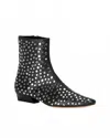 Staud Wally Studded Leather Ankle Boots In Black