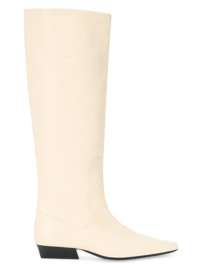 STAUD WOMEN'S WALLY FLAT LEATHER BOOTS