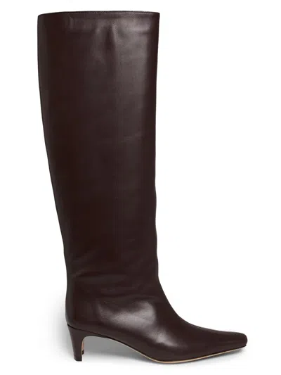 Staud Women's Wally Leather Knee-high Boots In Brown