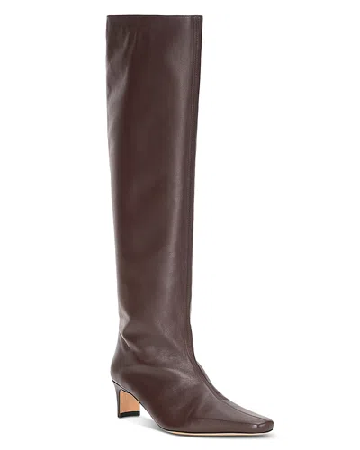 Staud Women's Wally Leather Tall Boots In Burgundy