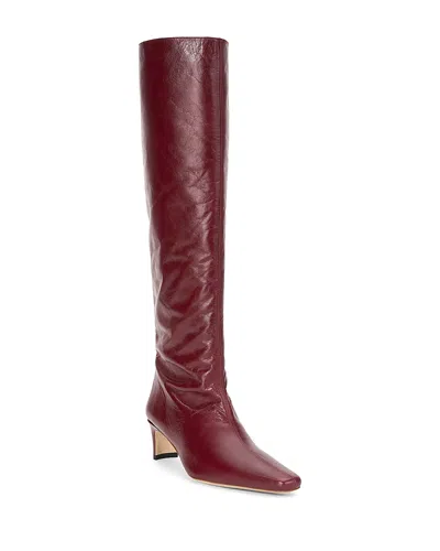 Staud Women's Wally Mid Heel Knee High Boots In Pinot