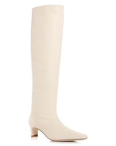 Staud Women's Wally Mid Heel Knee High Boots In Cream