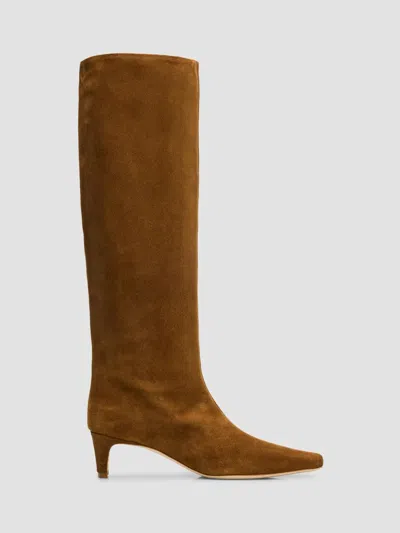 Staud Women's Wally Suede Boots In Brown
