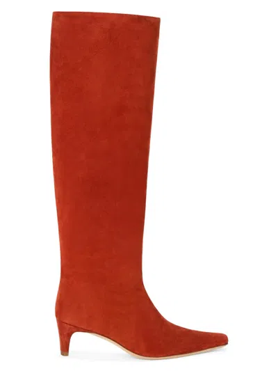 Staud Women's Wally Suede Knee-high Boots In Brown