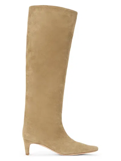 Staud Women's Wally Suede Knee-high Boots In Brown