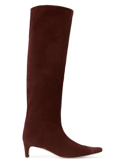 Staud Women's Wally Suede Knee-high Boots In Brown