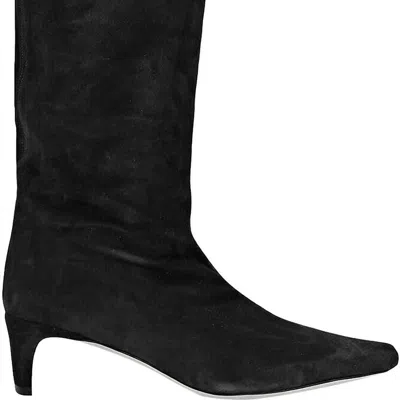 Staud Women Wally Suede Pull On High Boots In Black