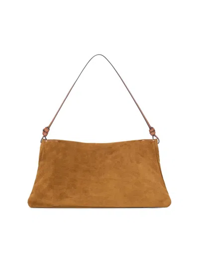 Staud Women's Wally Suede Shoulder Bag In Brown