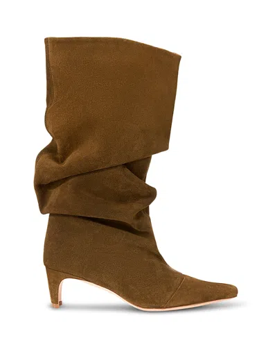 Staud Women's Wally Suede Slouch Boots In Brown