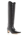 Staud Western Wally 50 Leather Knee-high Boots In Black