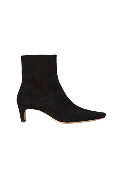 Staud Wally Suede Ankle Boots In Black