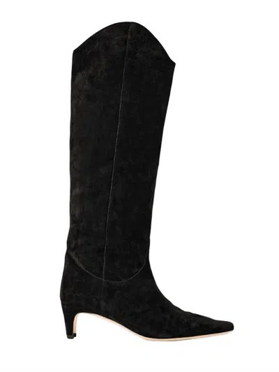 Staud Women's Western Wally Boots In Black Suede