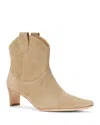 Staud Women's Western Wally Snip Toe Block Heel Booties In Dune