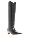 Staud Western Wally 50 Leather Knee-high Boots In Black