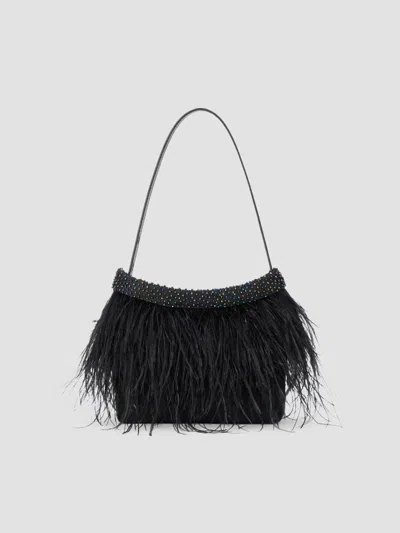Staud Women's Winslow Beaded Feather Shoulder Bag In Black