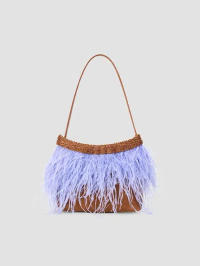 Staud Women's Winslow Beaded Feather Shoulder Bag In Bronze Cielo