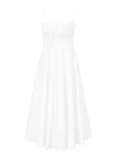 Staud Women's Wylie Stretch-cotton Midi-dress In White