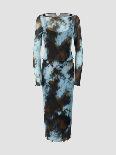 Staud Women's Zella Abstract Maxi Dress In Multi