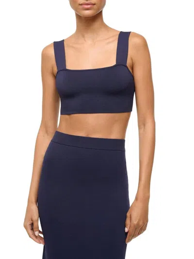 Staud Women's Zola Crop Top In Blue