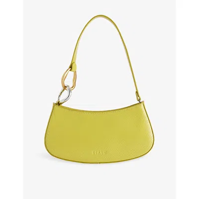 Staud Womens Citron Ollie Leather Shoulder Bag In Yellow