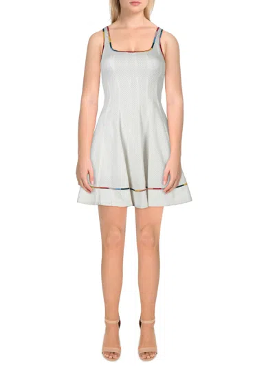 Staud Womens Cotton Embroidered Mini Dress In White