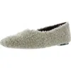 Staud Womens Faux Fur Slip On Ballet Flats In Multi