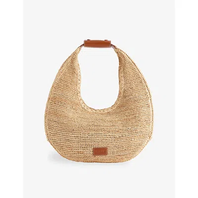 Staud Womens Natural/tan Moon Raffia Tote Bag In Brown