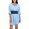 Staud Michelle Dress In Azure Pinstripe In Blue