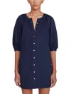 Staud Womens Puff Sleeve Mini Shirtdress In Blue