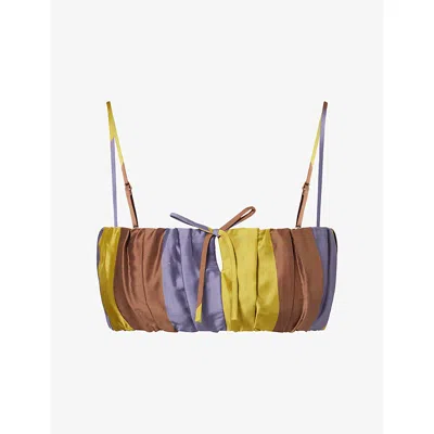 Staud Womens Sade Stripe Silk Top Sienna Stripe In Multi