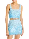 Staud Jasmin Sequin Fringe Crop Top In Multi