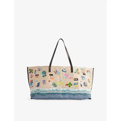 Staud Womens Beach Day Christos Large Woven Tote Bag