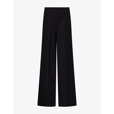 Staud Womens Stroll Wide-leg Satin Trousers Black Blk Xs