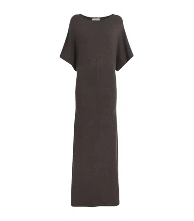 Staud Wool-blend Amelie Midi Dress In Brown