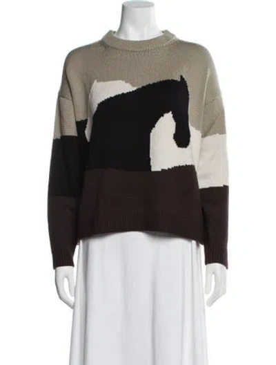 Pre-owned Staud Wool Colorblock Pattern Sweater In Multi