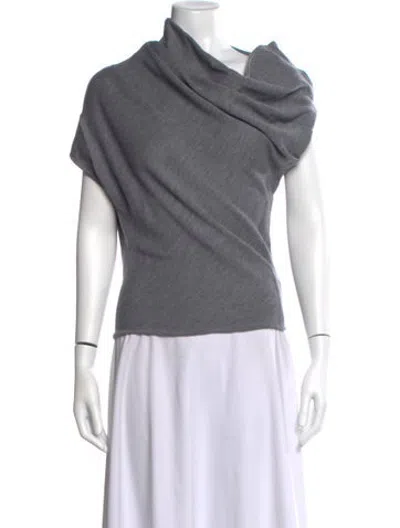 Pre-owned Staud Wool Cowl Neck Sweater In Grey