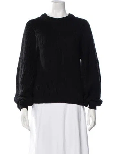 Pre-owned Staud Wool Crew Neck Sweater In Black