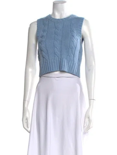 Pre-owned Staud Wool Crew Neck Sweater In Blue