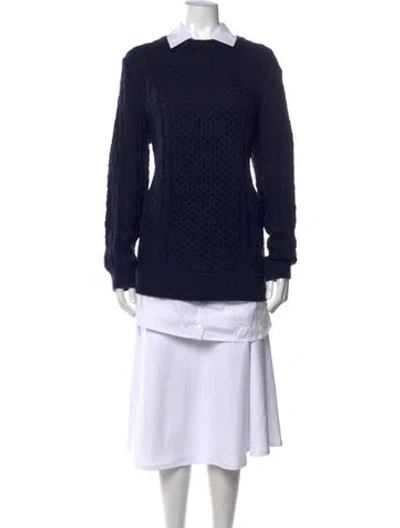 Pre-owned Staud Wool Crew Neck Sweater In Blue