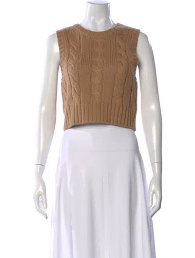 Pre-owned Staud Wool Crew Neck Sweater In Brown
