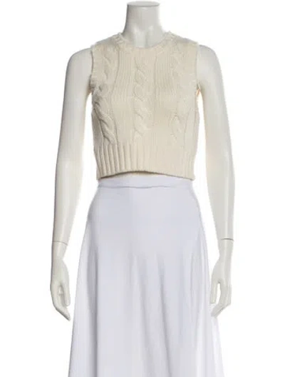 Pre-owned Staud Wool Crew Neck Sweater In Neutral