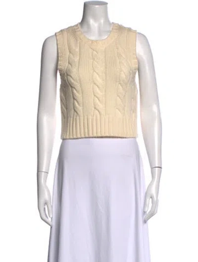 Pre-owned Staud Wool Crew Neck Sweater In Neutrals