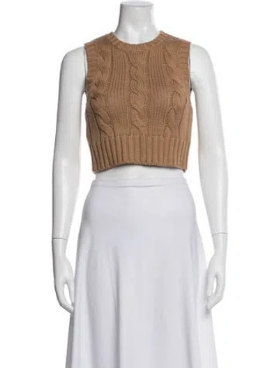 Pre-owned Staud Wool Crew Neck Sweater W/ Tags In Brown