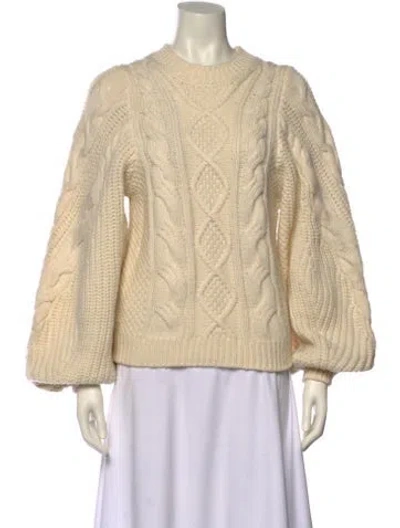 Pre-owned Staud Wool Crew Neck Sweater W/ Tags In Neutral