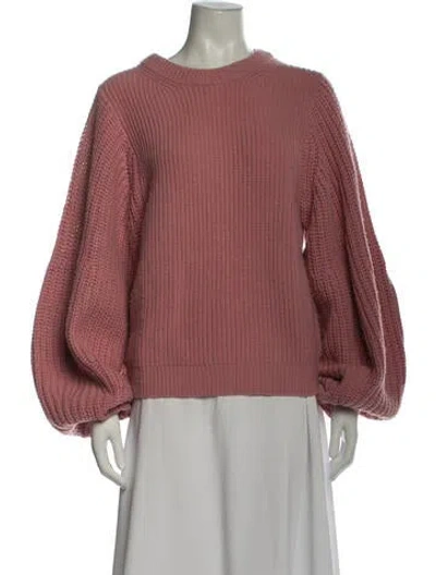 Pre-owned Staud Wool Crew Neck Sweater W/ Tags In Pink